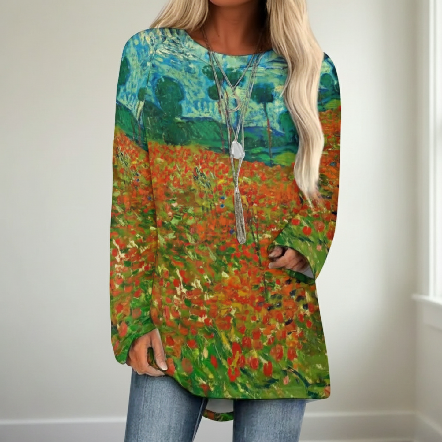 Van Gogh-Inspired Long Sleeve Shirt