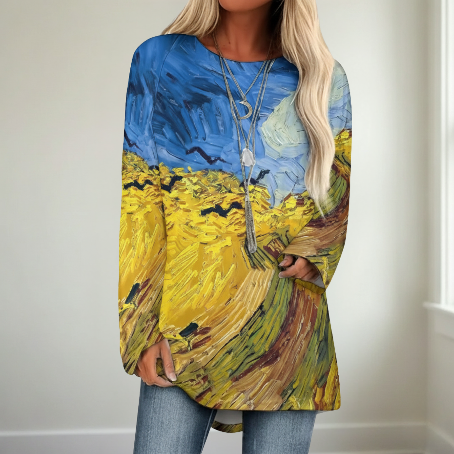 Van Gogh-Inspired Long Sleeve Shirt