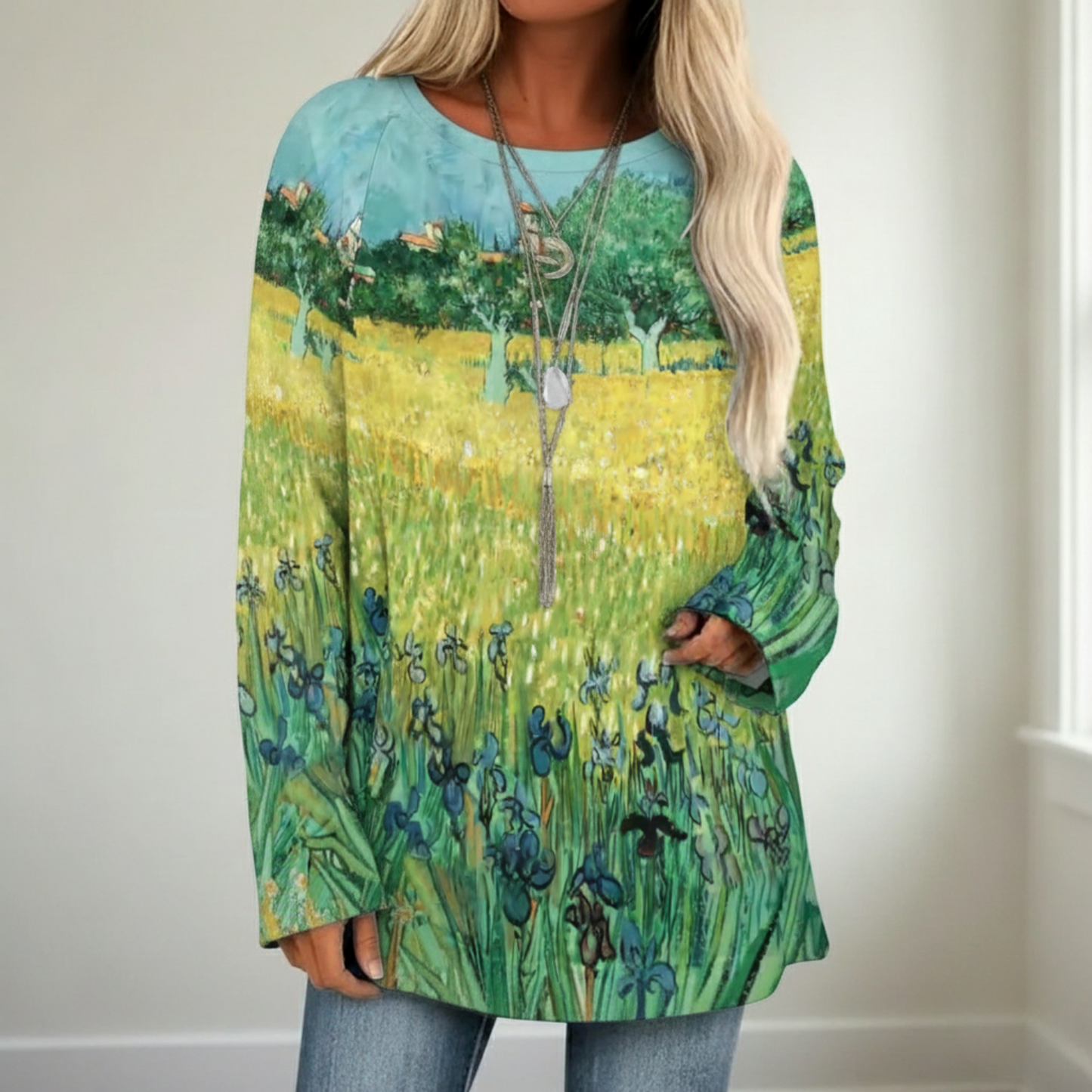 Van Gogh-Inspired Long Sleeve Shirt