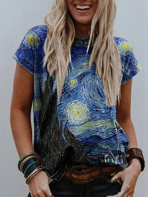 Van Gogh Starry Night Art T-Shirt