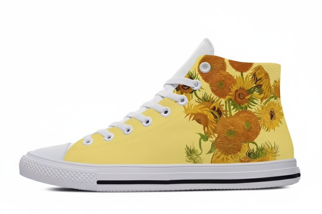 Sunny Sunflower Painting Canvas Shoes