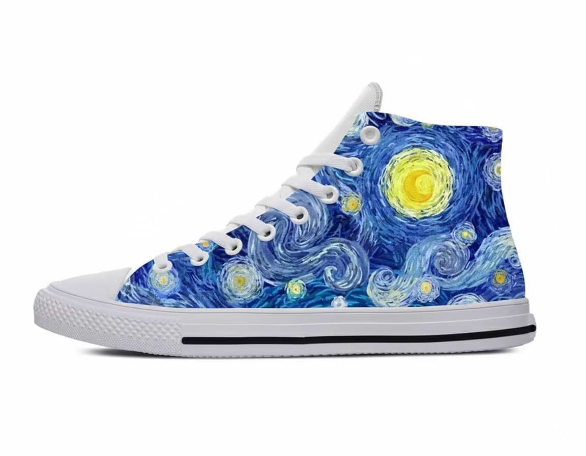 Van Gogh Inspired Starry Night High-Top Sneakers