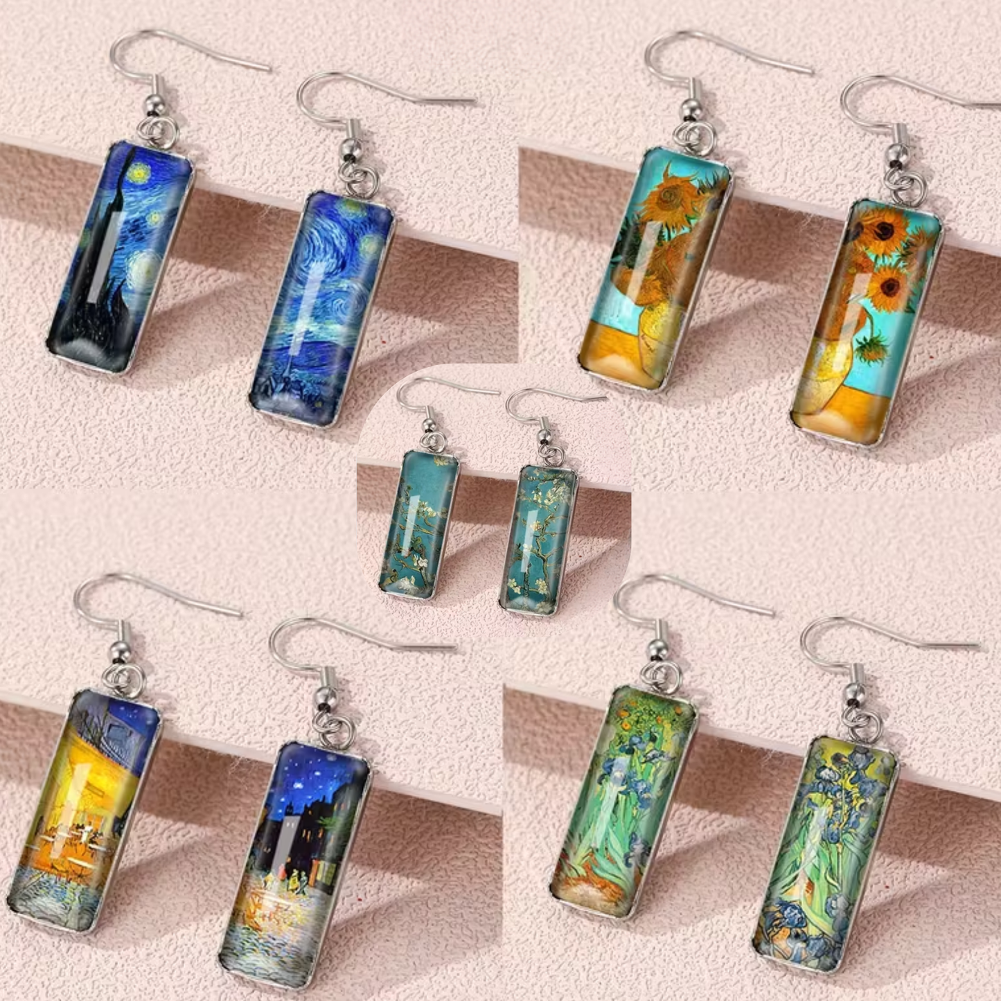 Van Gogh Inspired Elegant Statement Hook Earrings